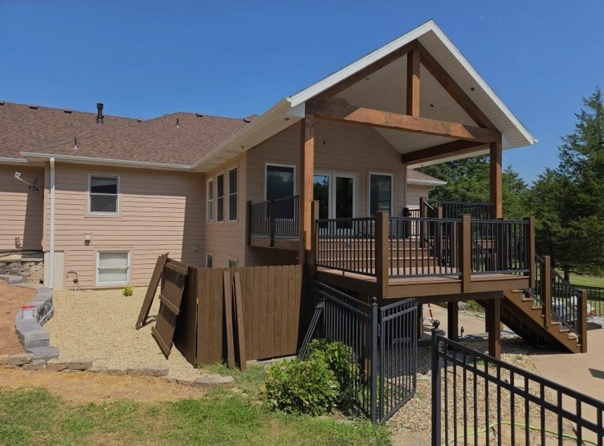 Exterior deck staining and painting project, Springfield MO